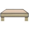 vidaXL Bedframe bewerkt hout en metaal sonoma eikenkleurig 75x190 cm
