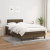 vidaXL Boxspring met matras stof donkerbruin 120x190 cm