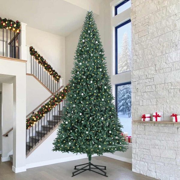 vidaXL Artificial Pre-lit Kerstboom met Ballenset Groen 500 cm PVC