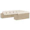 vidaXL 10-delige Loungeset met kussens poly rattan beige