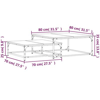 vidaXL 2-delige Tafeltjesset bewerkt hout sonoma eikenkleurig