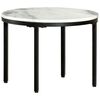vidaXL Salontafel &Oslash;50 cm echt massief marmer wit en zwart