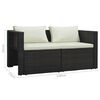 vidaXL 6-delige Loungeset met kussens poly rattan bruin
