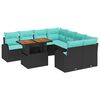 vidaXL Tuin Sofa Set 9 st Zwart Poly riet