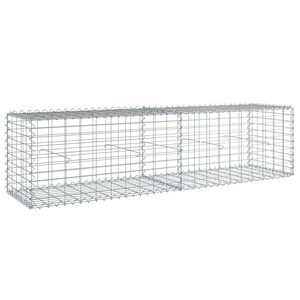 vidaXL Schanskorf 200x50x50 cm gegalvaniseerd ijzer zilverkleurig