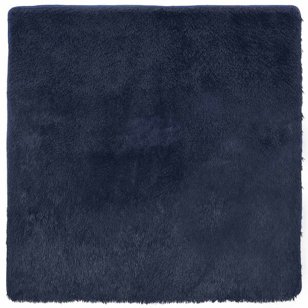 vidaXL Hoogpolig vloerkleed NAVARRA 160x160 cm polyester marineblauw
