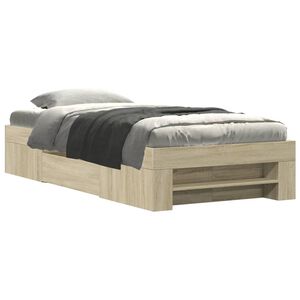 vidaXL Bedframe zonder matras hout sonoma eikenkleurig 100x200 cm
