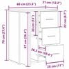 vidaXL Dressoir met lade Oudhout 60 x 31 x 70 cm Bewerkt hout