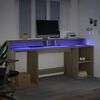 vidaXL Bureau met LED-verlichting 200x55x91 cm hout sonoma eikenkleur