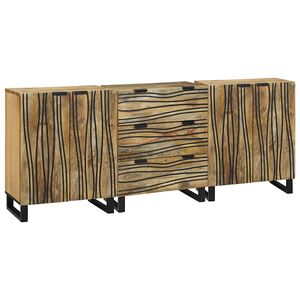 vidaXL Badkamermeubelset met lade met plank 3 pcs Bruin Bewerkt hout