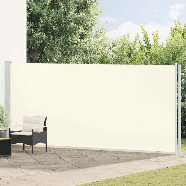 vidaXL Tuinscherm uittrekbaar 180x600 cm cr&egrave;me