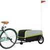 vidaXL Fietstrailer 45 kg ijzer zwart en groen