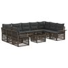 vidaXL Tuinbankenset 10 pcs Grijs poly rattan