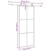 vidaXL Schuifdeur met beslagset 90x205 cm ESG glas zwart