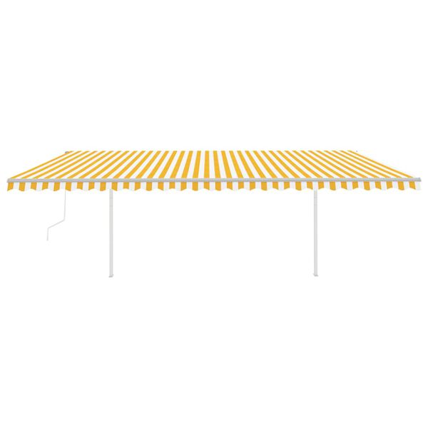vidaXL Luifel automatisch met LED en windsensor 6x3 m geel en wit
