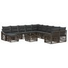 vidaXL Tuinbankenset 12 pcs Grijs poly rattan