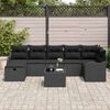 vidaXL Tuin Sofa Set met kussen met opslag 8 pcs Zwart Poly riet