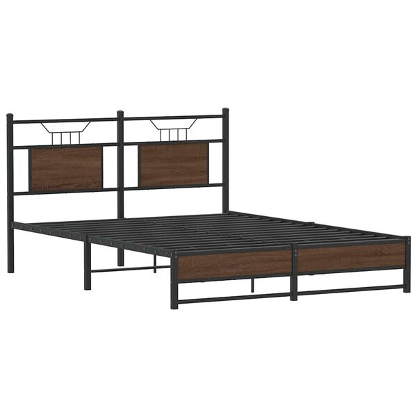 vidaXL Bedframe zonder matras bewerkt hout bruin eikenkleur 137x190 cm