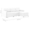 vidaXL Slaapbank driezits modulair kunstleer wit