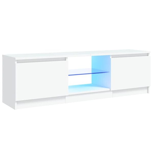 vidaXL Tv-meubel met LED-verlichting 120x30x36 cm wit