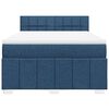 vidaXL Boxspring met matras stof blauw 140x190 cm
