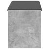 vidaXL Halbank met kussen met plank Beton Grijs 83 x 38 x 45 cm