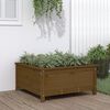 vidaXL Plantenbak 82,5x82,5x39 cm massief grenenhout honingbruin