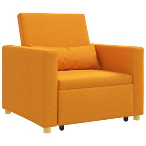 vidaXL Uittrekbaar slaapbank eenpersoons Donkergeel 90 x 165 x 87 cm