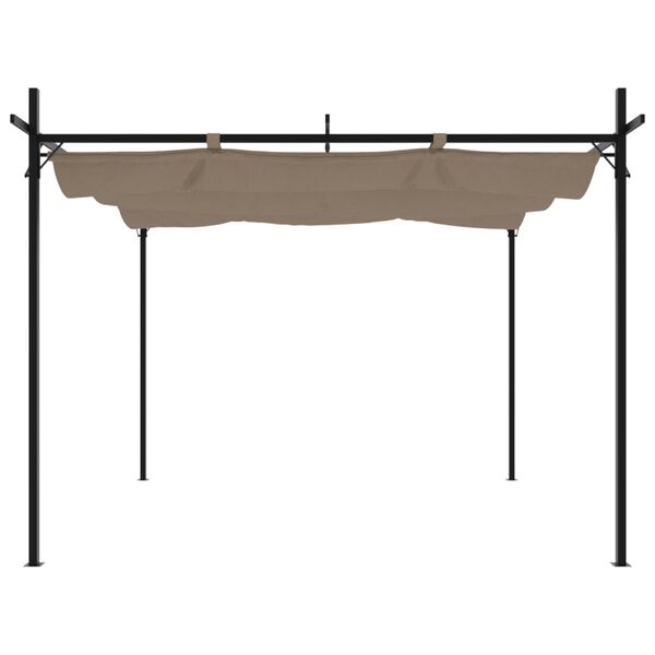 vidaXL Pergola met uitschuifbaar dak 295x292x230 taupe