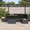vidaXL Tuin Sofa Set met opslag 6 pcs Zwart Poly riet
