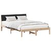 vidaXL Bedframe Bruin en zwart 140 x 190 cm Massief grenenhout