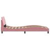 vidaXL Bedframe met hoofdeinde "Dover" 90x190 cm fluweel roze