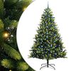vidaXL Kunstkerstboom met scharnier 300 LEDs Groen 240 cm PVC en PE