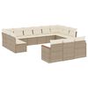 vidaXL 13-delige Loungeset met kussens poly rattan beige