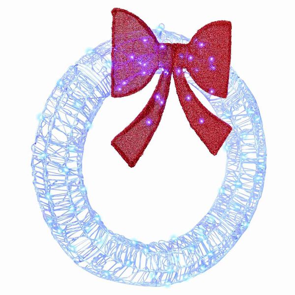 vidaXL Krans met 80 LED Blauw 92 x 9.5 x 92 cm Acryl