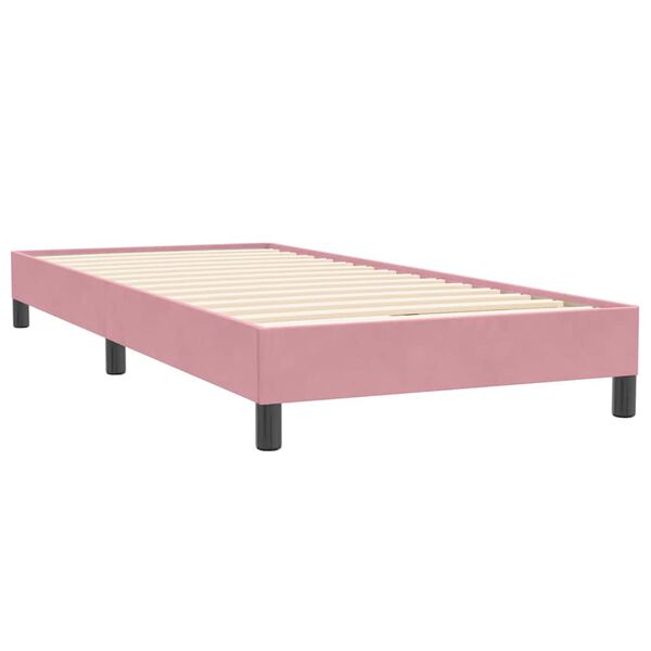 vidaXL Boxspring zonder matras fluweel roze 80x220 cm