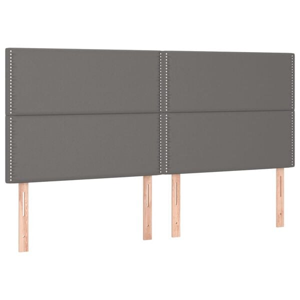 vidaXL Hoofdbord grijs 180x5x118/128 cm kunstleer