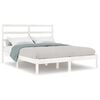 vidaXL Bedframe massief hout wit 135x190 cm