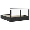 vidaXL Bedframe met lade Zwart en Zilver 200 x 200 cm Bewerkt hout