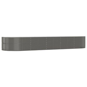 vidaXL Plantenbak 447x140x68 cm gegalvaniseerd staal grijs