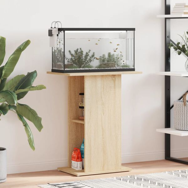 vidaXL Aquariumstandaard Sonoma Eiken 60,5x36x72,5 cm Bewerkt Hout