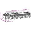 vidaXL 17-delige Tuinset met kussens poly rattan bruin
