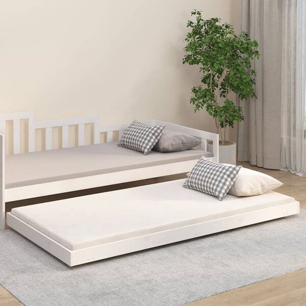 vidaXL Bedframe zonder matras massief grenenhout wit 140x200 cm