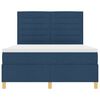 vidaXL LED Box Spring Bed met matras Blauw 140 x 200 cm Stof