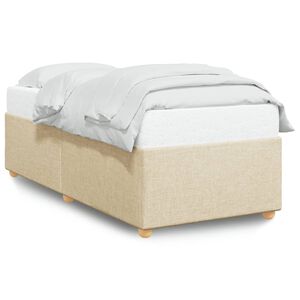 vidaXL Bedframe zonder matras 90x200 cm stof crèmekleurig