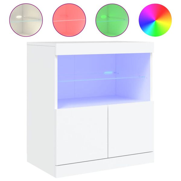 vidaXL Dressoir met LED-verlichting 60x37x67 cm wit