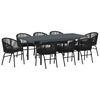 vidaXL Tuin eettafelset 9 st Zwart poly rattan
