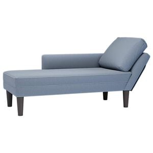 vidaXL Chaise longue met kussen corduroy stof blauw