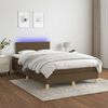 vidaXL Boxspring met matras en LED stof donkerbruin 120x190 cm
