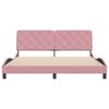 vidaXL Bedframe zonder matras fluweel roze 180x200 cm